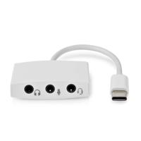 Nedis CCGB65900WT01 Usb-c™ Adapter Usb 2.0 Usb-c™ Male 3,5 Mm Female 0.10 M Rond Vernikkeld Abs / Pvc Wit Doos
