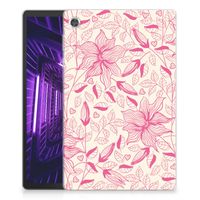 Lenovo Tab M10 Plus Siliconen Hoesje Pink Flowers - thumbnail