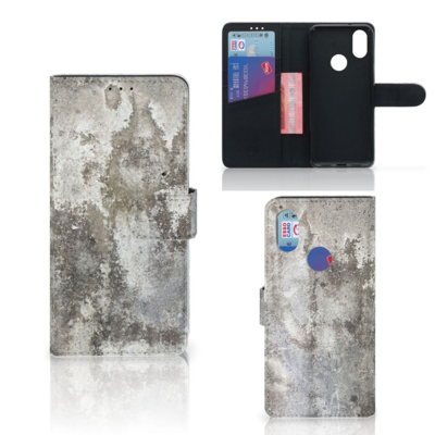 Xiaomi Mi A2 Bookcase Beton Print Xiaomi Mi A2 Bookcase Beton Print