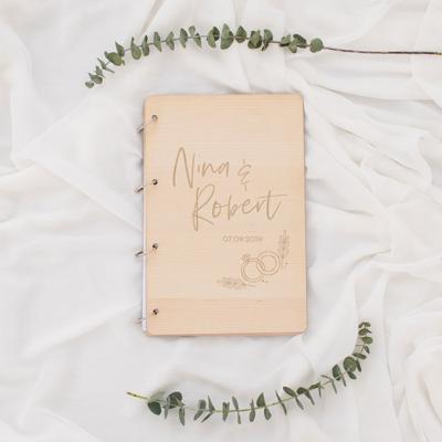 Houten gastenboek wedding rings Houten gastenboek wedding rings