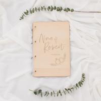Houten gastenboek wedding rings