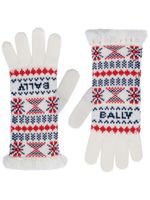 Bally gants en maille intarsia - Blanc