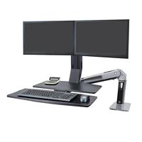 ERGOTRON WorkFit-A dual met werkoppervlak staande en zitwerkplek LCD tot 61 cm 24 inch max. 11 kg. Verhoging tot 64 cm