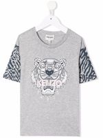 Kenzo Kids t-shirt à imprimé tête de tigre signature - Gris