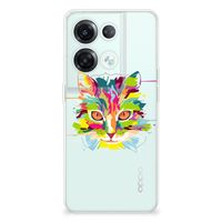 OPPO Reno8 Pro Telefoonhoesje met Naam Cat Color - thumbnail