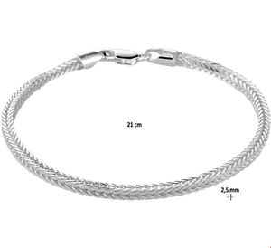 TFT Armband Zilver Vossestaart 2,5 mm 21 cm