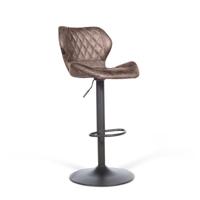 Industriële Barstoel Reza | Microleder  | Donkerbruin