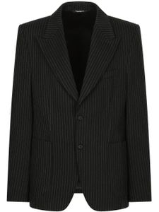 Dolce & Gabbana blazer boutonné à fines rayures - Noir