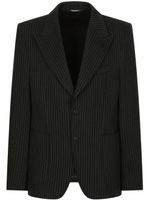 Dolce & Gabbana blazer boutonné à fines rayures - Noir - thumbnail