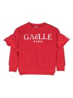 Gaelle Paris Kids sweat volanté à logo imprimé - Rouge - thumbnail