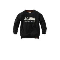 Z8 sweater Andrez met tekst zwart/wit