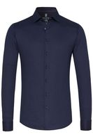 Desoto Slim Fit Jersey shirt Marine, Stippen - thumbnail