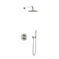 Hotbath Get Together doucheset met 2-weg-omstel met 25 cm hoofddouche, geborsteld nikkel