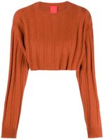 Cashmere In Love Remy ribbed-knit cropped jumper - Marron