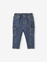 Baby jeans met zijzakken onbewerkt denim