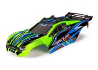 Traxxas - Body, Rustler 4X4, green & blue/ window, grille, lights decal sheet (TRX-6734G)