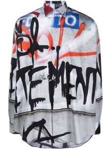 VETEMENTS chemise à imprimé graffiti - Gris