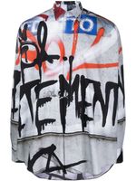 VETEMENTS chemise à imprimé graffiti - Gris - thumbnail