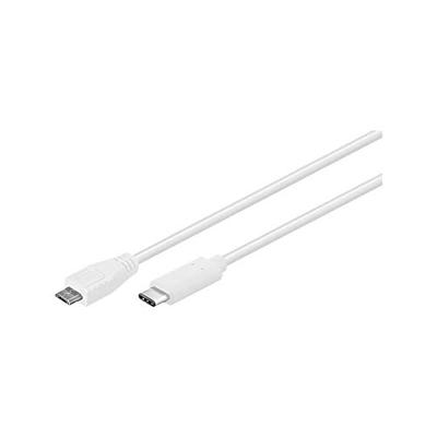 Goobay 67197 kabel USB 2.0 micro-stekker (type B) naar USB-C stekker 1m wit
