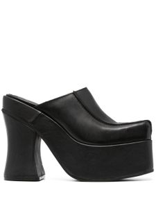 Eckhaus Latta mules plateforme à bout carré 135 mm - Noir