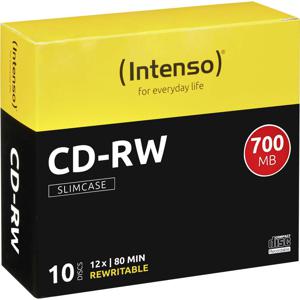 Intenso 2801622 CD-RW disc 700 MB 10 stuk(s) Slimcase Herschrijfbaar