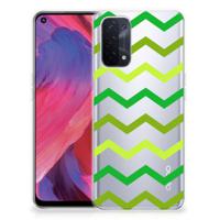 OPPO A93 5G TPU bumper Zigzag Groen - thumbnail