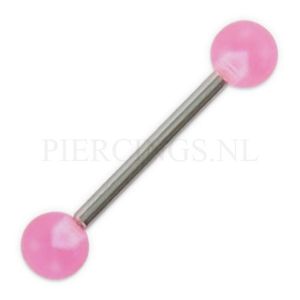 Tongpiercing acryl UV 5 mm roze