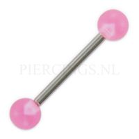 Tongpiercing acryl UV 5 mm roze - thumbnail