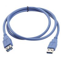 Manhattan USB-kabel USB 3.2 Gen1 (USB 3.0 / USB 3.1 Gen1) USB-A stekker, USB-A bus 2.00 m Blauw Vergulde steekcontacten, UL gecertificeerd 322379-CG - thumbnail