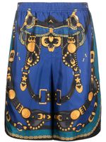 Versace short en soie Medusa Saddle - Bleu