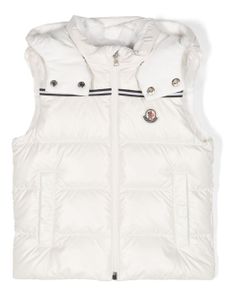 Moncler Enfant gilet matelassé à patch logo - Blanc