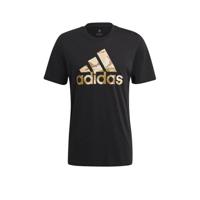 adidas Performance sport T-shirt zwart/bruin