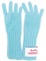 Charles Jeffrey Loverboy gants en maille à patch logo - Bleu - thumbnail