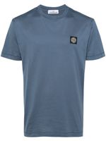 Stone Island t-shirt en coton à patch logo - Bleu