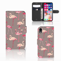 Apple iPhone Xr Telefoonhoesje met Pasjes Flamingo