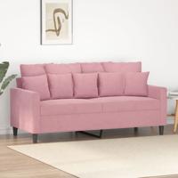 Tweezitsbank 140 cm fluweel roze - thumbnail