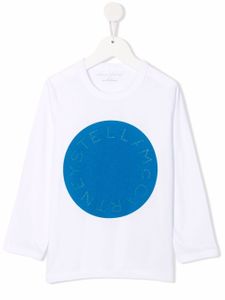 Stella McCartney Kids t-shirt manches longues à logo imprimé - Blanc