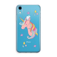 Roze eenhoorn: iPhone XR Transparant Hoesje