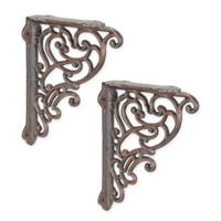 A PAIR OF CAST IRON WALL BRACKETS