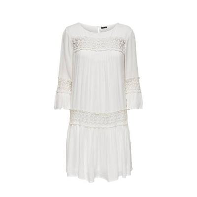 ONLY trapeze jurk ONLTYRA met kant wit