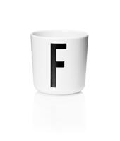 Design Letters - Persoonlijke Melamine Beker F - Wit