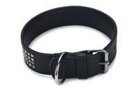 Beeztees vintage - halsband hond - leer - zwart - 70 cm x 50 mm