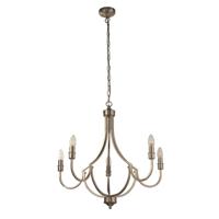 Searchlight Klassieke hanglamp Lodge 5-lichts zilver 82915-5SS