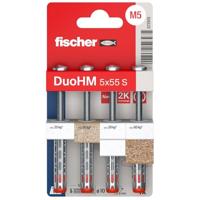 fischer 572915 DuoHM holle pluggen, 5 x 55 S TX met metrische panhead-schroef en TX-aandrijving voor het bevestigen van tv-beugels, verlichting, wandplanken, enz. in paneelbouwmaterialen (4 stuks)