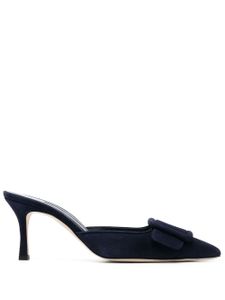 Manolo Blahnik mules Maysale en daim 80 mm - Bleu