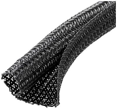 Quadrios 22CA163 22CA163 gevlochten slang zwart polyester 6 tot 7 mm per meter