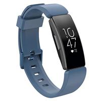 By Qubix - Compatible met Fitbit Inspire 1 / HR/Ace 2 siliconen bandje met gesp - Maat: Large - denim - Compatible fitbit bandje