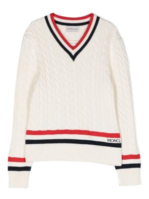 Moncler Enfant Kabelgebreide trui - Beige