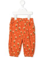 Stella McCartney Kids pantalon en velours côtelé à fleurs - Orange