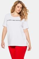 Ulla Popken T-shirt, ronde hals, statement - Grote Maten